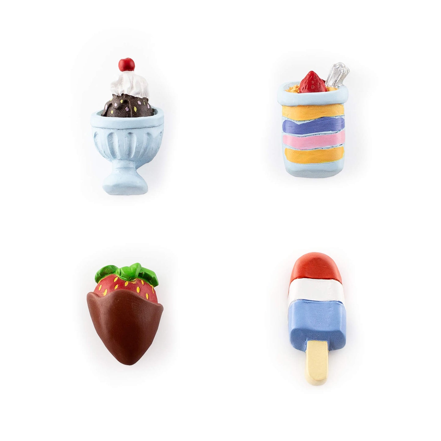 LOVG Colorful Dessert Fridge Magnets - 4-Piece Decorative Polyresin Novelty Magnet Setnets