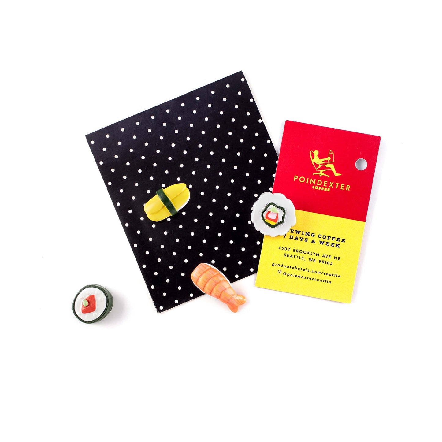 LOVG Colorful Sushi Fridge Magnets - 4-Piece Decorative Hand-Painted Novelty Magnet Set