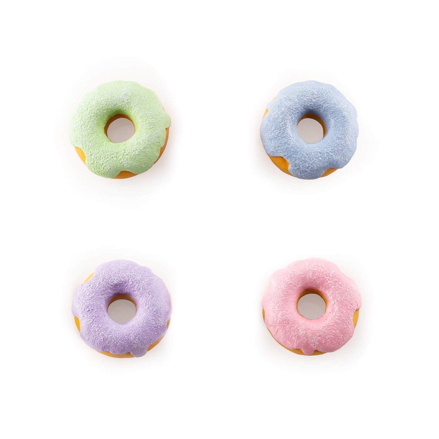LOVG Colorful Donut Fridge Magnets - 4-Piece Decorative Hand-Painted Novelty Magnet Set
