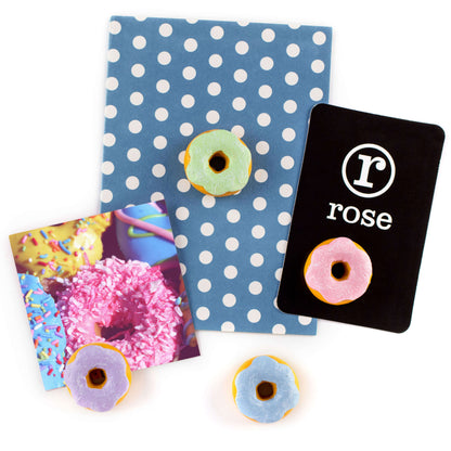 LOVG Colorful Donut Fridge Magnets - 4-Piece Decorative Hand-Painted Novelty Magnet Set