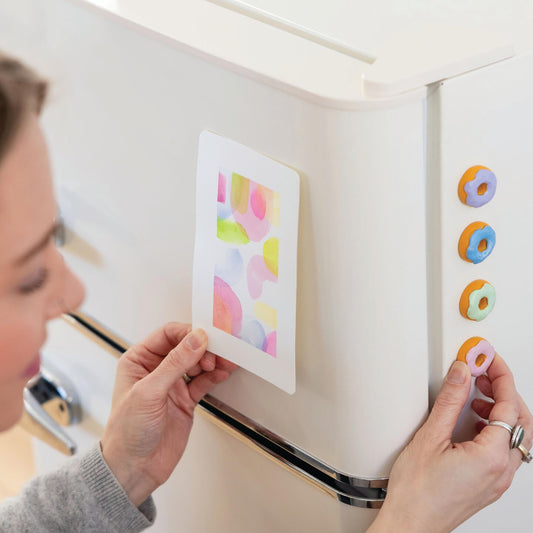 LOVG Colorful Donut Fridge Magnets - 4-Piece Decorative Hand-Painted Novelty Magnet Set